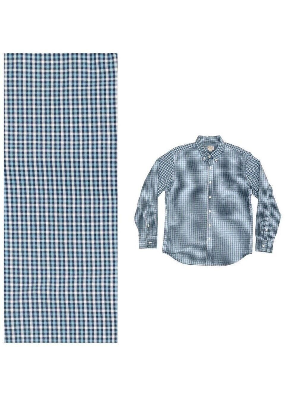 Men's J.Crew Blue White Gingham Casual Button Down Shirt L